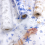 ТНГ32 - Синие снежинки на белом еврофатине